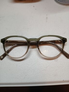 Ted Baker Translucent Olive Green Round Eyeglasses